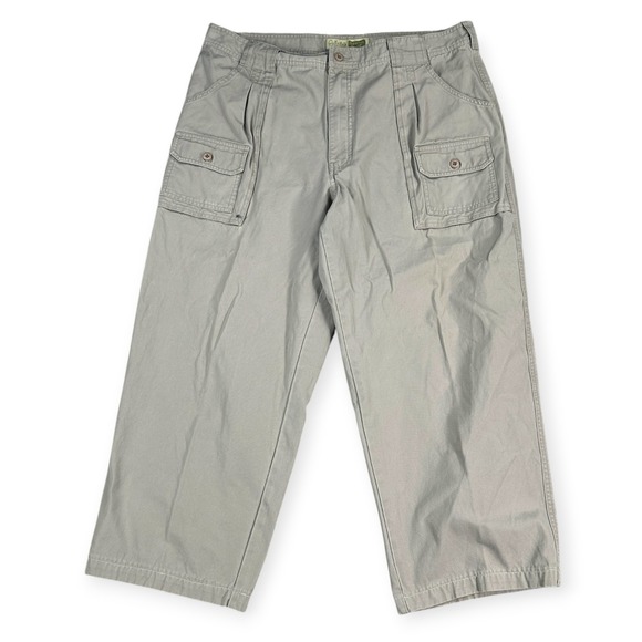 Cabelas 7 Pocket Hiker Cargo Pants Mens Size 40 Khaki Tan 100 Cotton Outdoor - Picture 3 of 16
